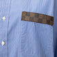 Monogram Detail Classy Unisex Shirt - Blue