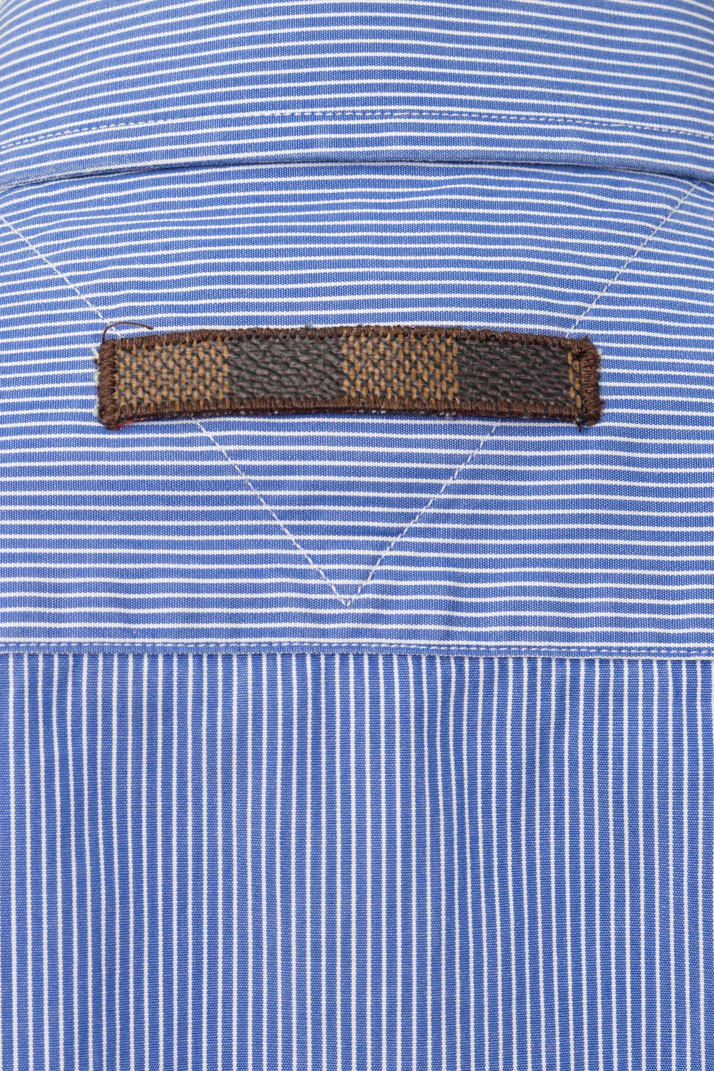 Monogram Detail Classy Unisex Shirt - Blue