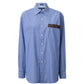 Monogram Detail Classy Unisex Shirt - Blue